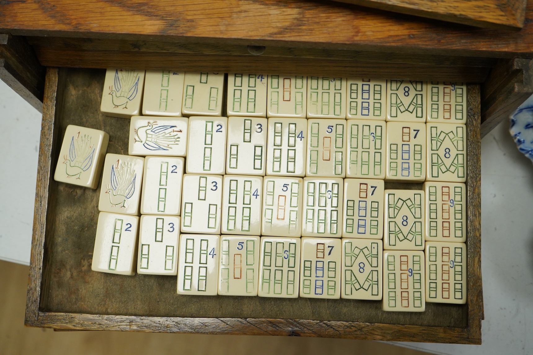 A Chinese mahjong set